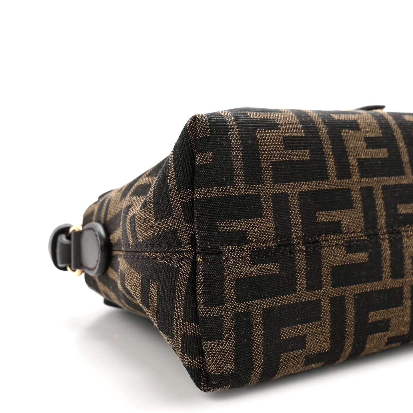 Vitello Grace Jacquard FF Mini By The Way Boston Bag Tobacco Moro Ebano