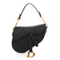 Grained Calfskin Mini Saddle Bag Black