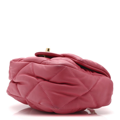 Calfskin Quilted Mini Square Bubbly Flap Pink