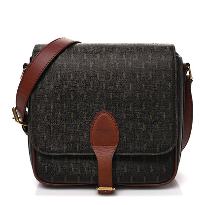 Canvas Smooth Calfskin Le Monogramme Medium Buckle Satchel Chestnut