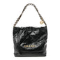Shiny Calfskin Quilted Small Chanel 22 Black