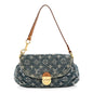 Monogram Denim Mini Pleaty Blue