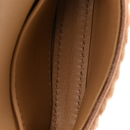 Shearling Nano Maxi Buckle Baguette Charm Camel