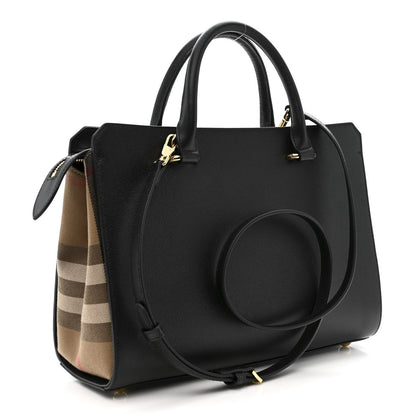 Calfskin Mega Check Small Banwell Tote Black