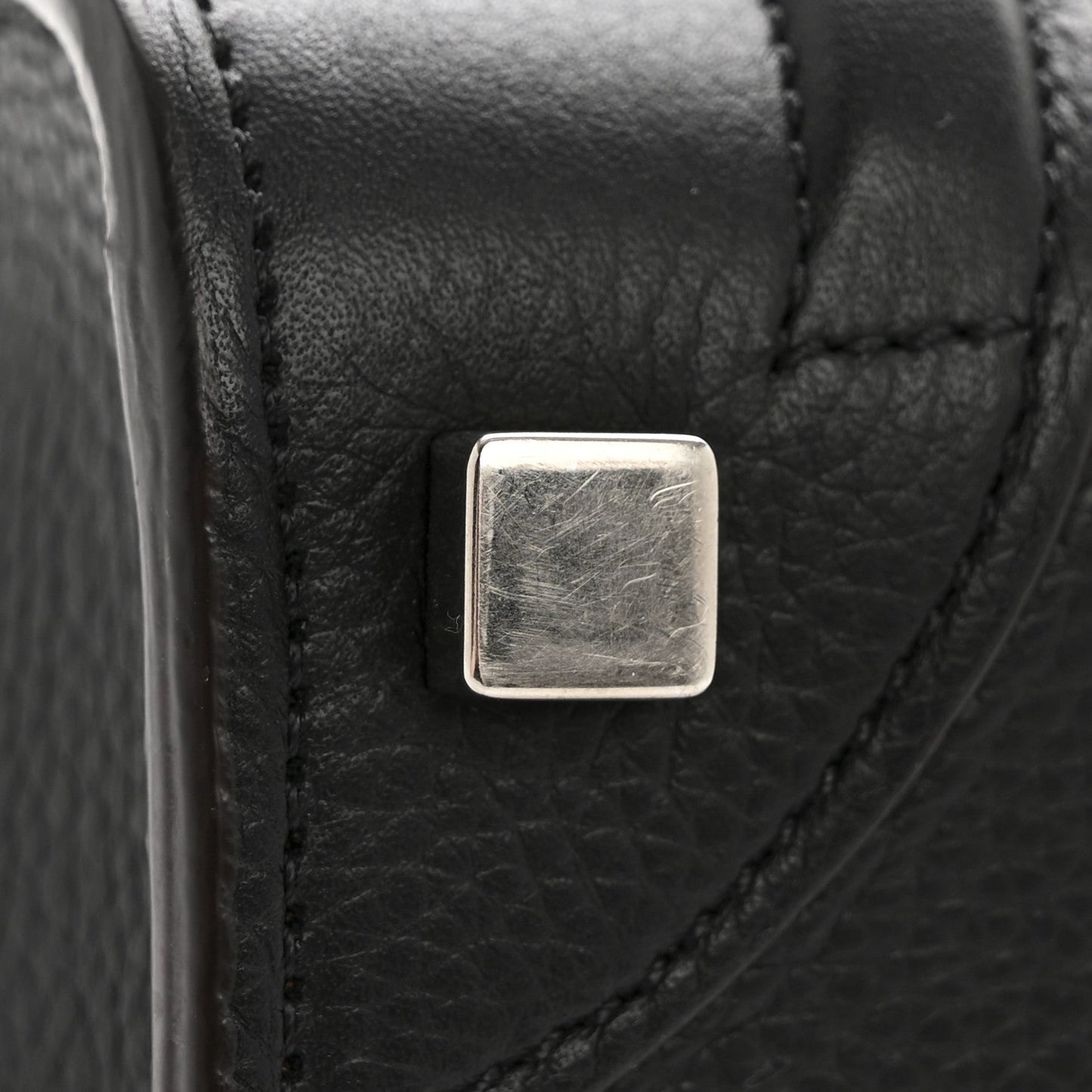 Drummed Calfskin Micro Luggage Black