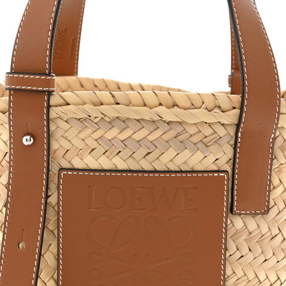 Raffia Small Basket Tote Bag Natural Tan