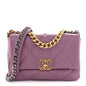 Goatskin Quilted Medium Chanel 19 Flap Violet Purple