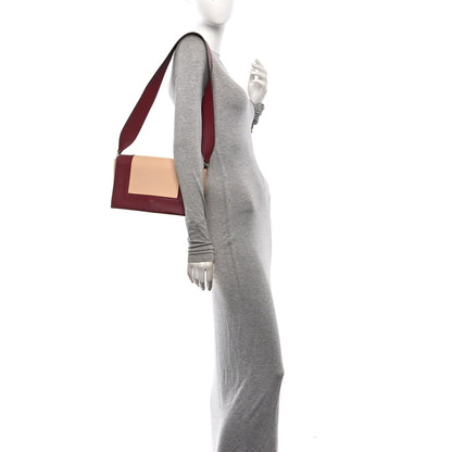 Shiny Smooth Calfskin Medium Frame Shoulder Bag Ruby Nude