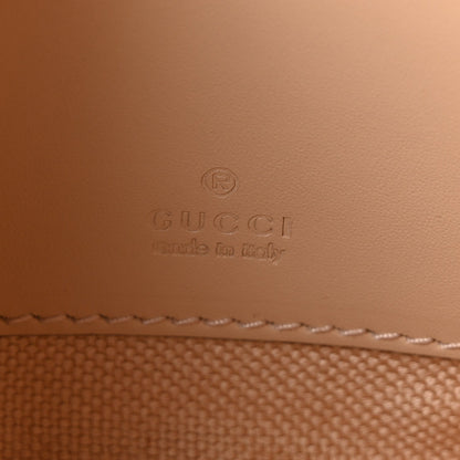 Calfskin GG Super Mini Debossed Chain Wallet Light Beige