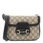 GG Supreme Monogram Horsebit 1955 Soft Small Shoulder Bag Beige Black