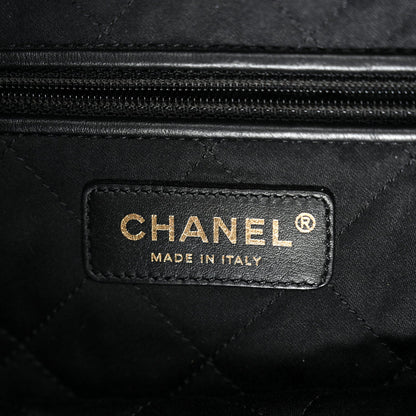 Shiny Calfskin Quilted Large Chanel 22 Black