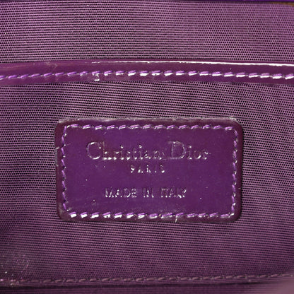 Patent Cannage Lady Dior Convertible Clutch Purple