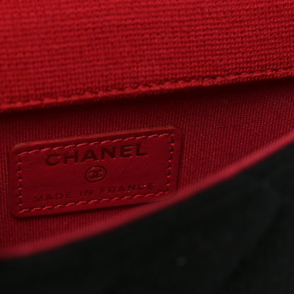 Jersey Quilted Micro Mini Flap Black