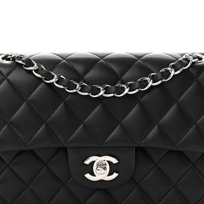 Lambskin Quilted Small Double Flap Black