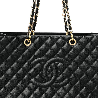 Caviar Quilted XL Grand Shopping Tote GST Black