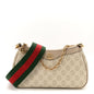 GG Supreme Monogram Textured Dollar Calfskin Web Small Ophidia GG Handbag Beige Mystic White Oatmeal