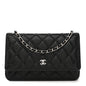Caviar Quilted Wallet on Chain WOC Black