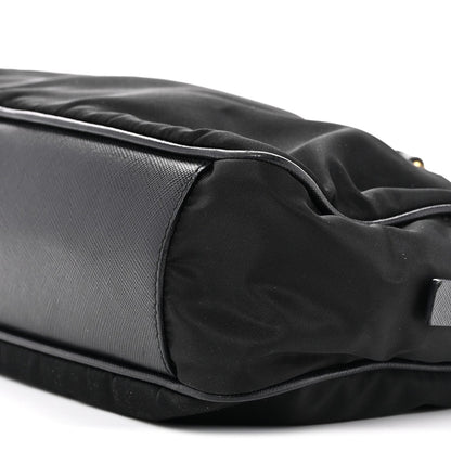 Nylon Saffiano Small Top Handle Bag Black