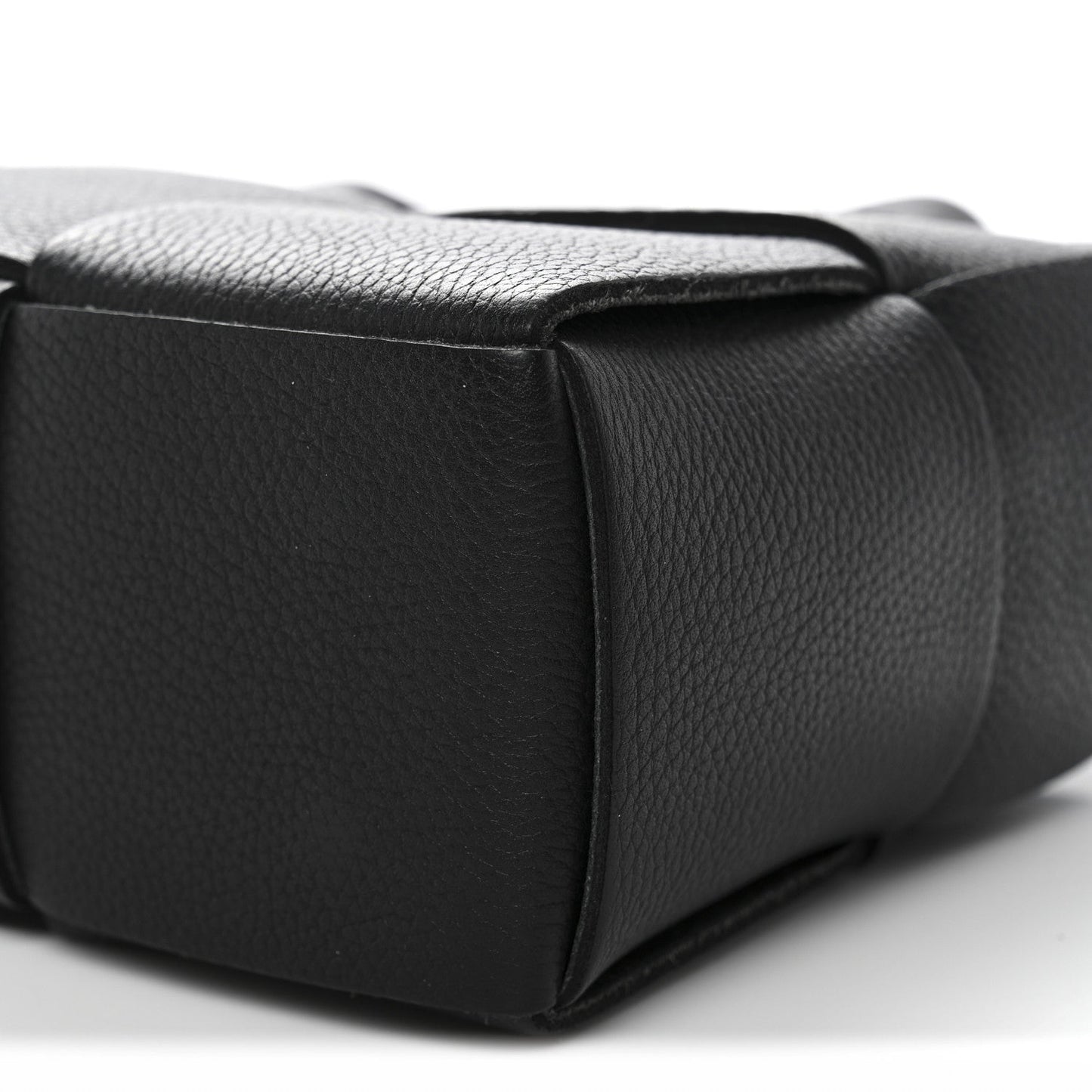 Grained Calfskin Intrecciato Mini Arco Tote Black
