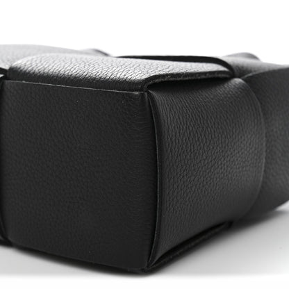 Grained Calfskin Intrecciato Mini Arco Tote Black