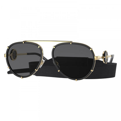 Versace Sunglasses Aviator Full Rim, Black Frame and Dark Grey Lens VE2232143887