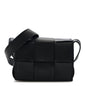 Lambskin Maxi Intrecciato Extra Mini Cassette Crossbody Bag Black