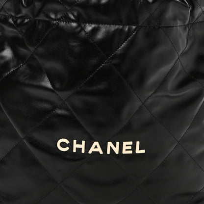 Calfskin Quilted Small Chanel 22 Black