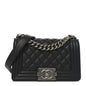 Lambskin Quilted Small Boy Flap Black