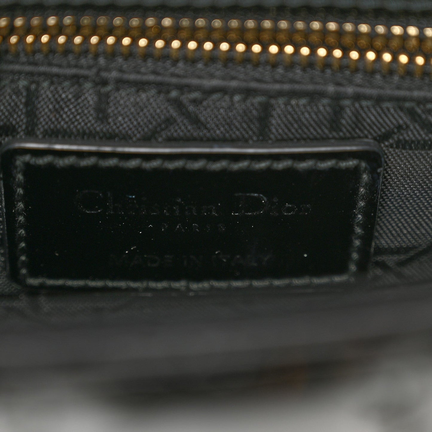 Patent Cannage Mini Lady Dior Black