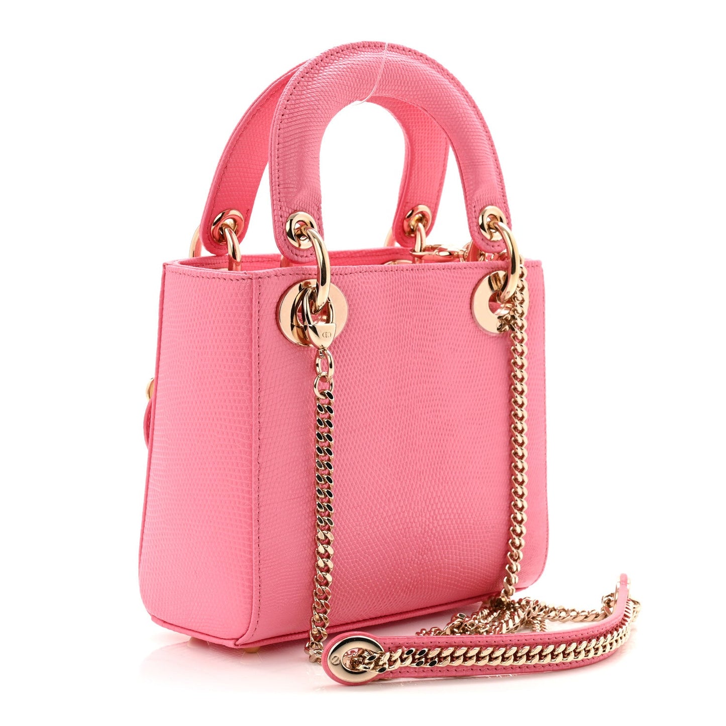 Lizard Mini Lady Dior Pink