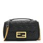 Nappa Small FF Embossed Mid Chain Baguette Black