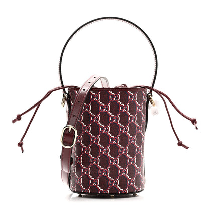 GG Shadow Monogram Mini Bucket Bag Rosso Ancora Red