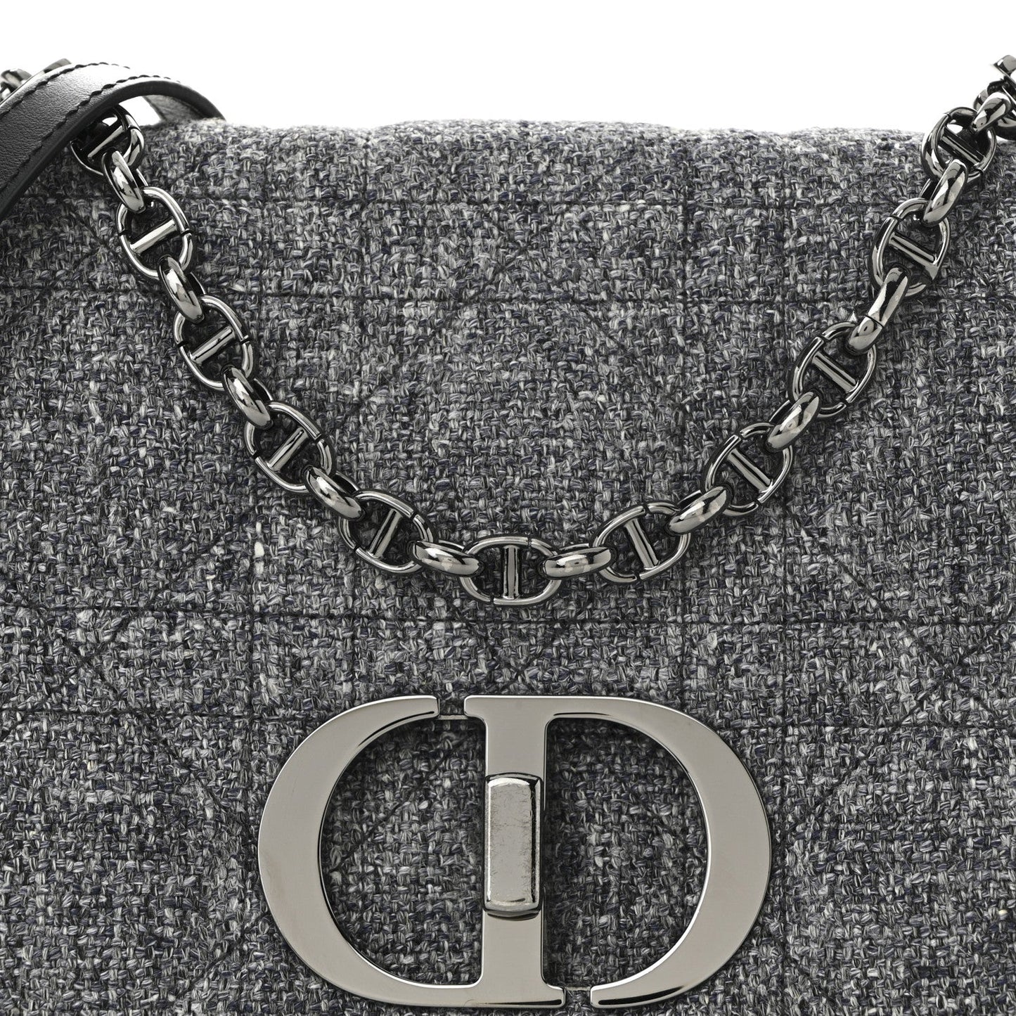 Tweed Macrocannage Medium Caro Bag Black