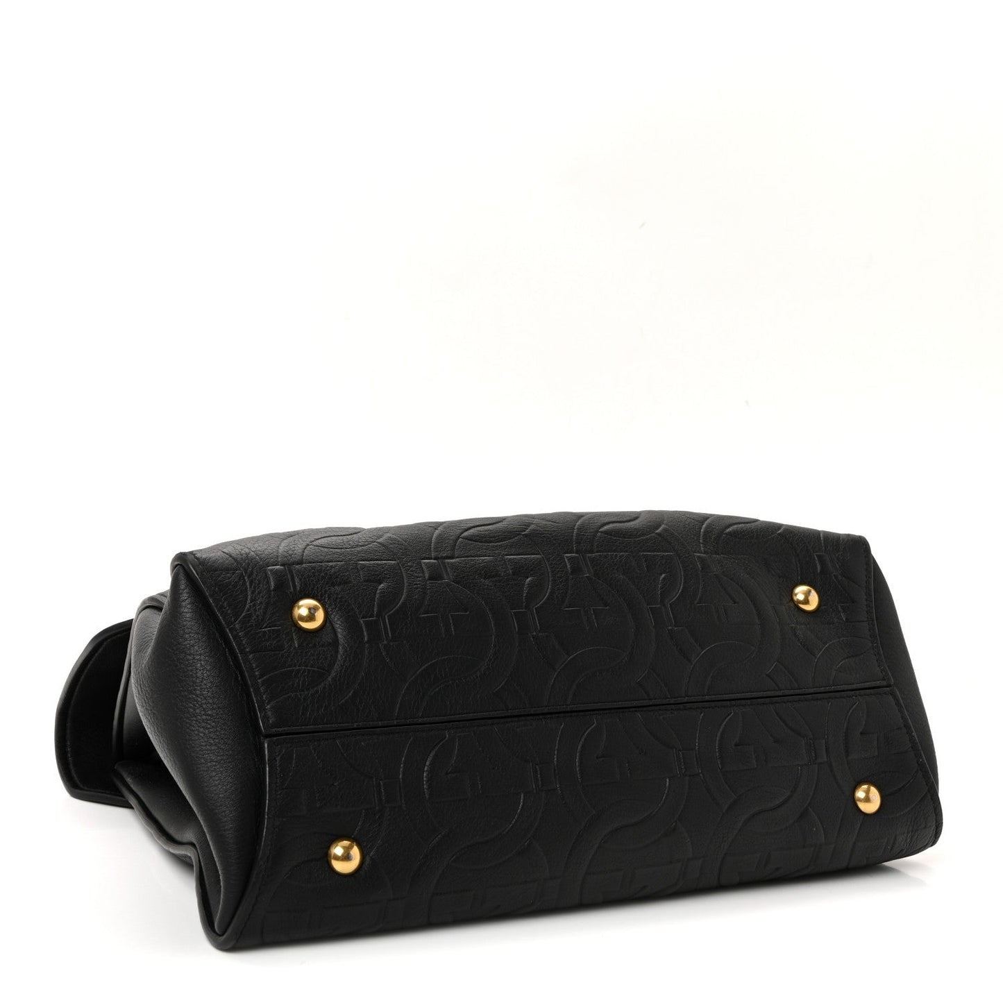 Calfskin Embossed Medium Margot Top Handle Satchel Black