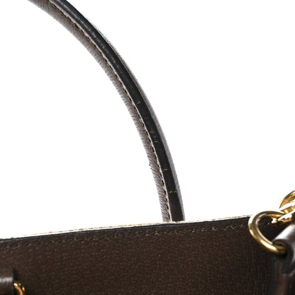 Monogram Jumbo GG Textured Dollar Calfskin Web Small Tote Bag Camel Ebony New Acero