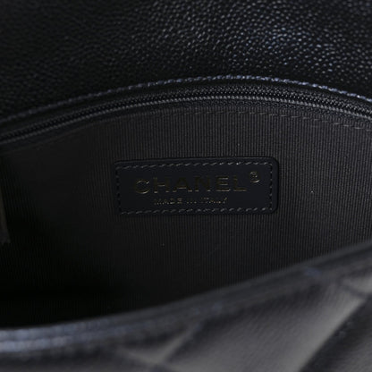 Iridescent Caviar Quilted Mini My Perfect Flap Black