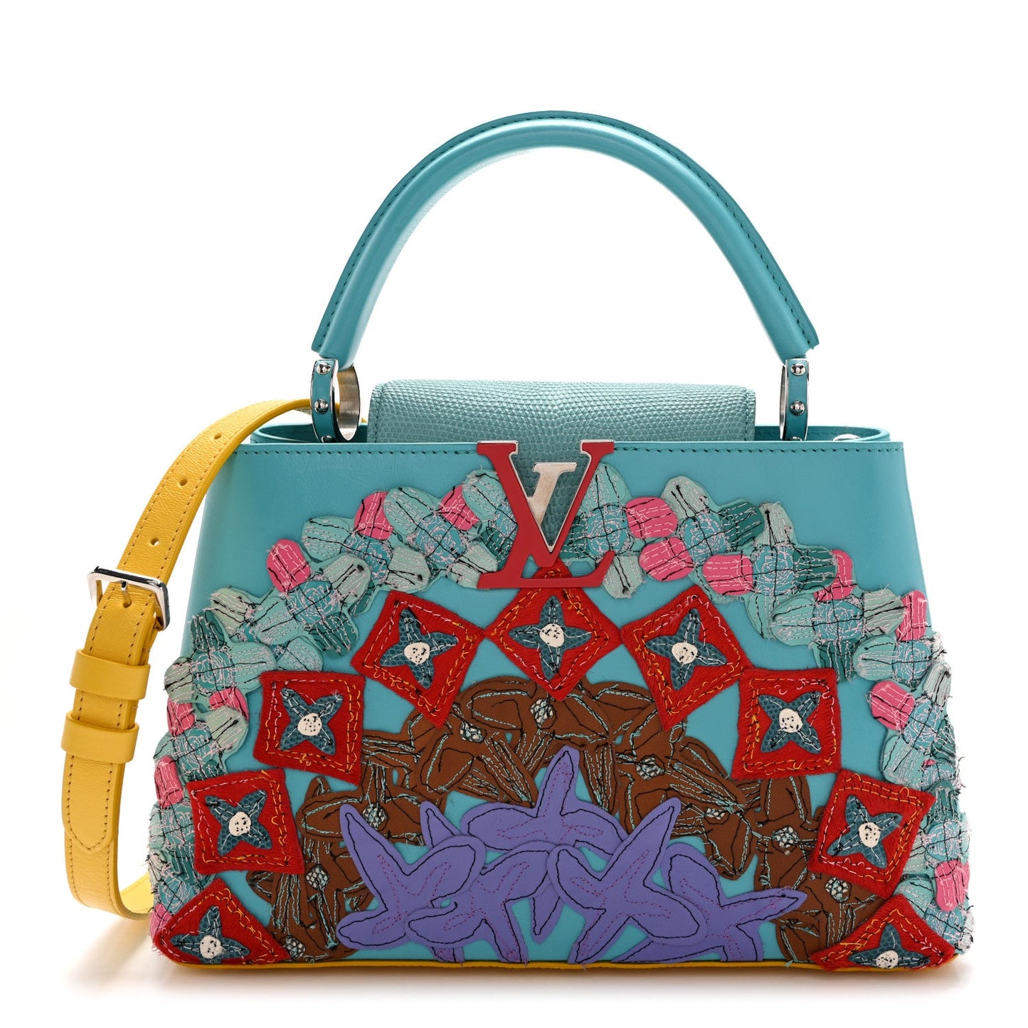 Calfskin Lizard Artycapucines Tschabalala Self PM Multicolor