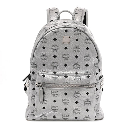 Metallic Visetos Medium Side Stud Stark Backpack Berlin Silver