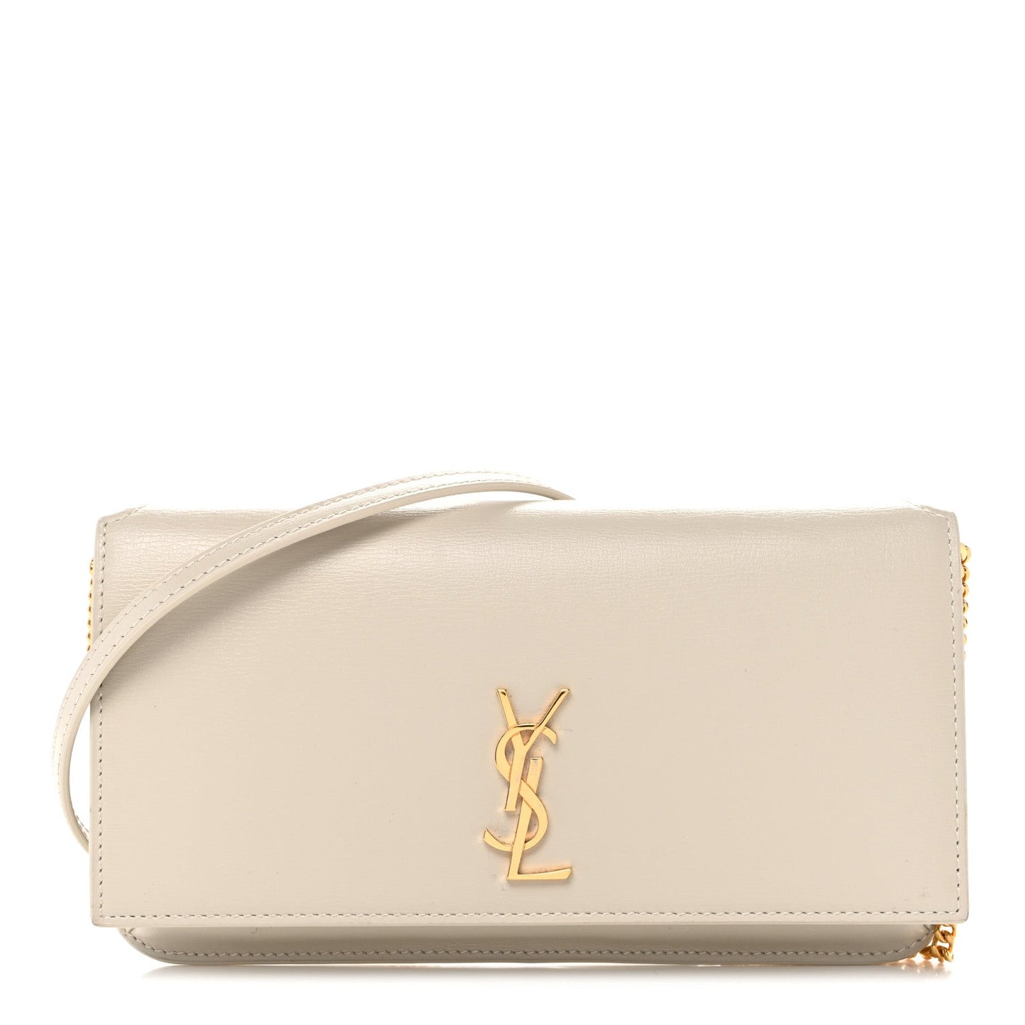 Smooth Calfskin Monogram Phone Holder Crossbody Crema Soft