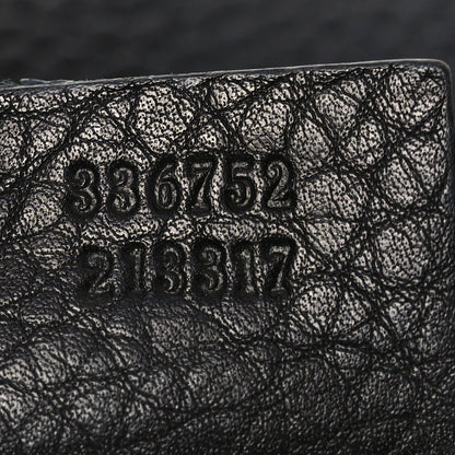 Pebbled Calfskin Medium Soho Flap Crossbody Black