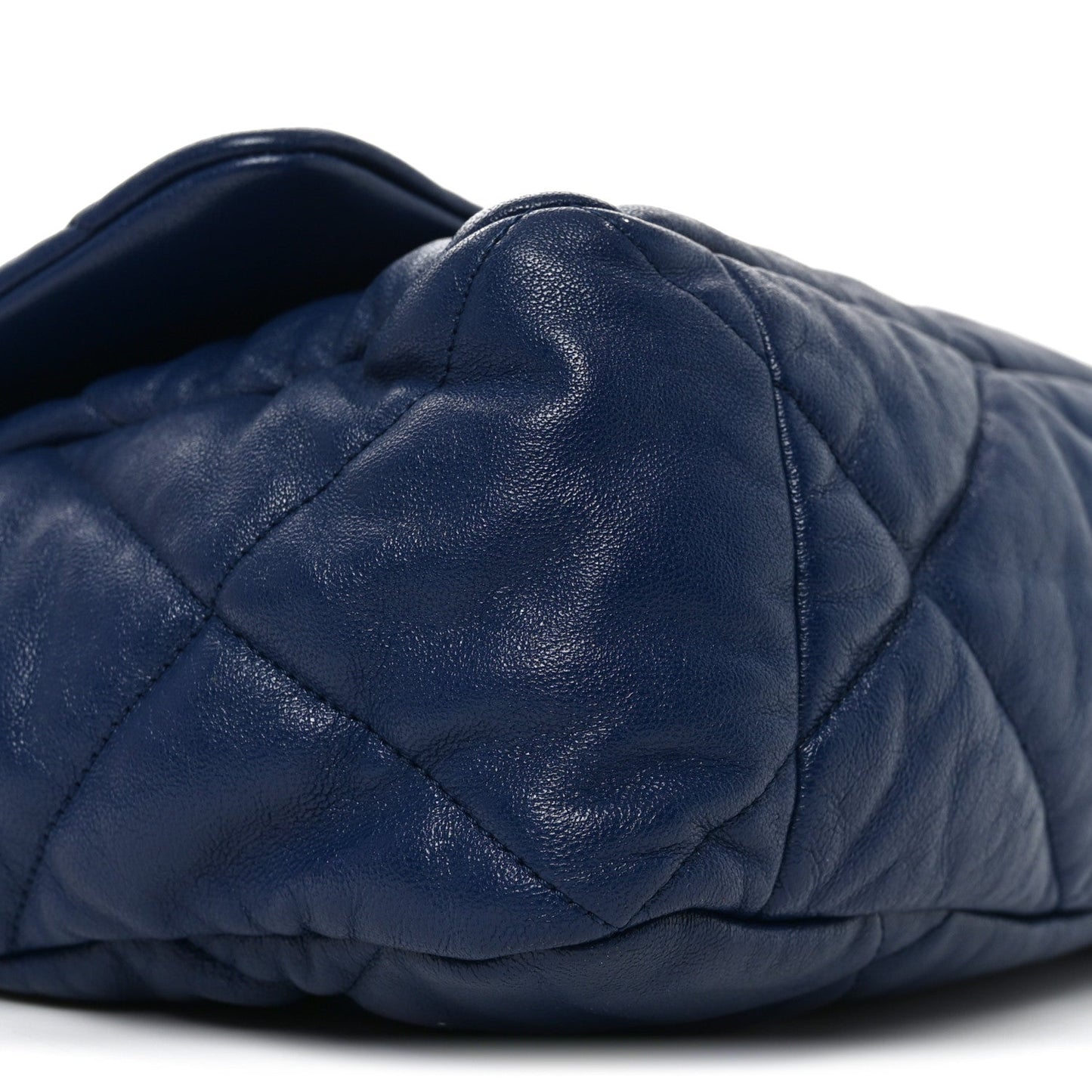 Goatskin Quilted Maxi Chanel 19 Flap Navy Blue