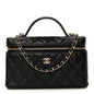 Caviar Quilted Top Handle Slim Vanity With Chain Black