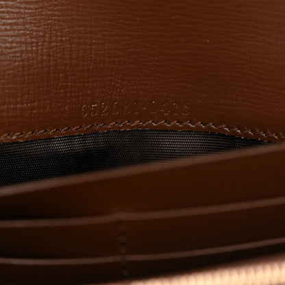 GG Supreme Monogram Azalea Calfskin Web Jackie 1961 Chain Wallet Beige Ebony Brown Sugar