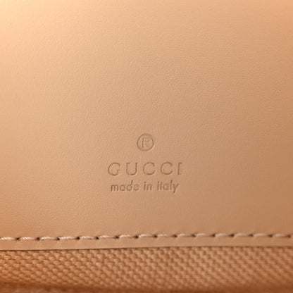 Calfskin GG Super Mini Debossed Chain Wallet Light Beige