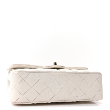 Caviar Quilted Small Double Flap White
