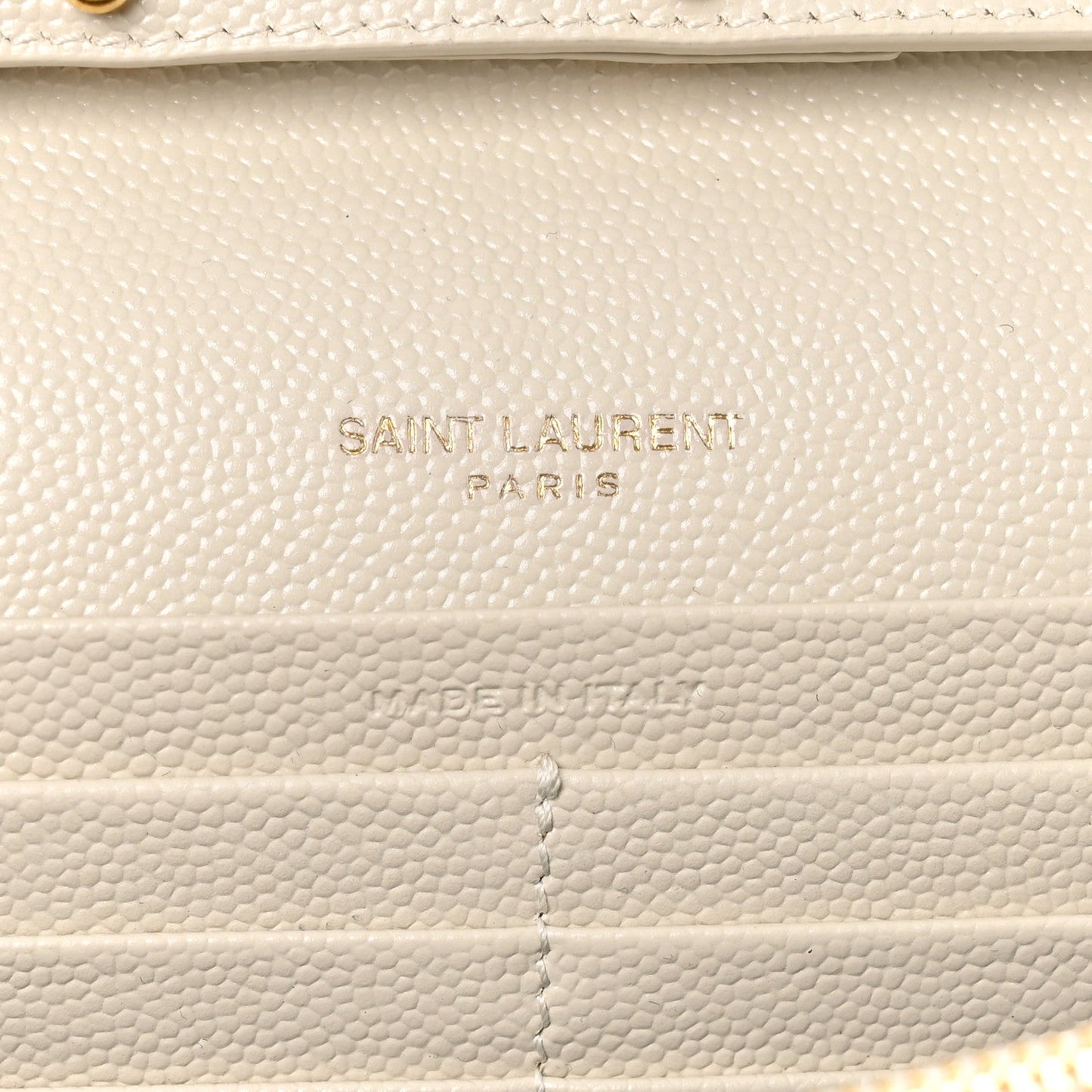 Grain De Poudre Matelasse Chevron Monogram Chain Wallet Crema Soft