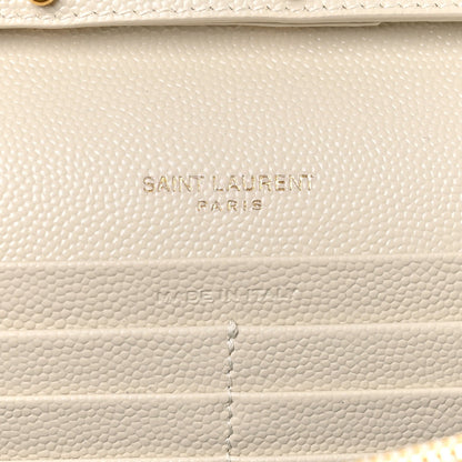Grain De Poudre Matelasse Chevron Monogram Chain Wallet Crema Soft