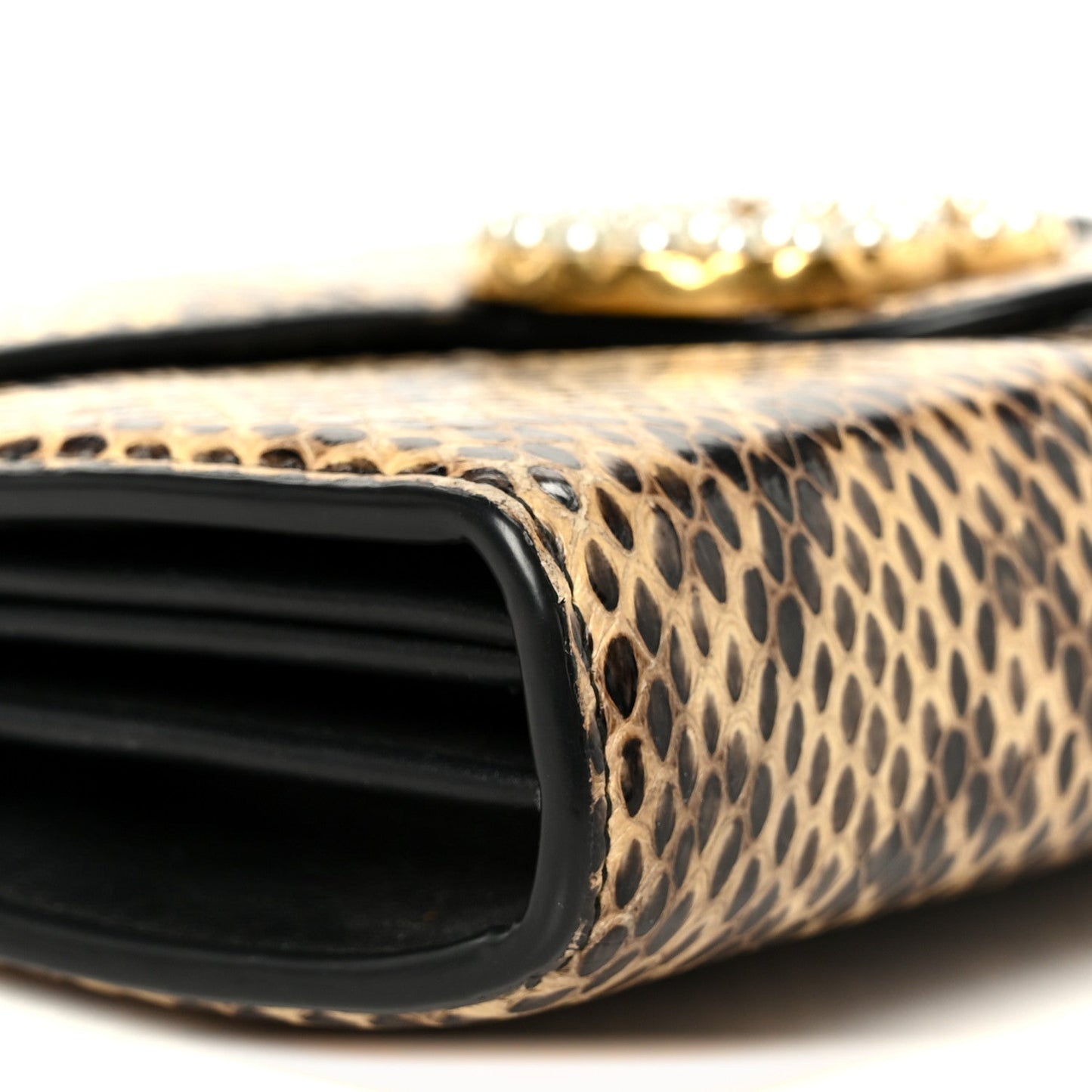 Snakeskin Pearly GG Marmont Chain Wallet Roccia
