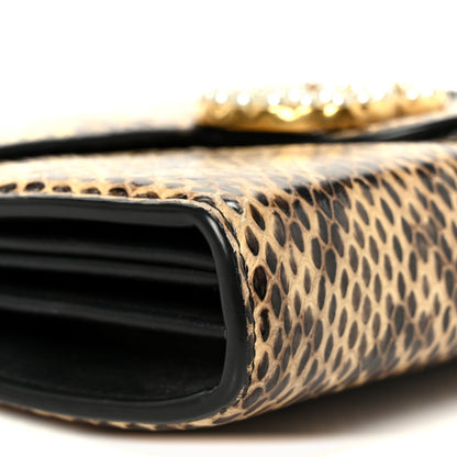 Snakeskin Pearly GG Marmont Chain Wallet Roccia