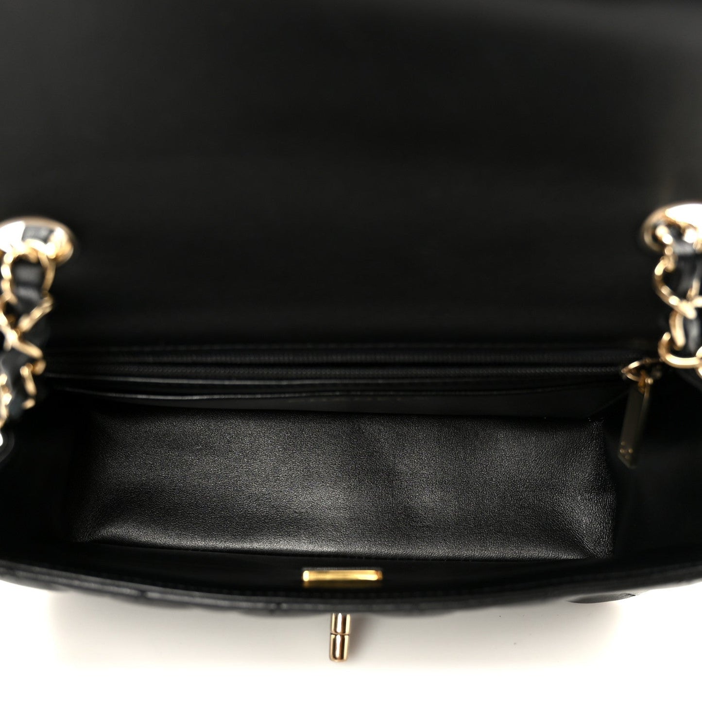 Lambskin Quilted Mini Rectangular Flap Black